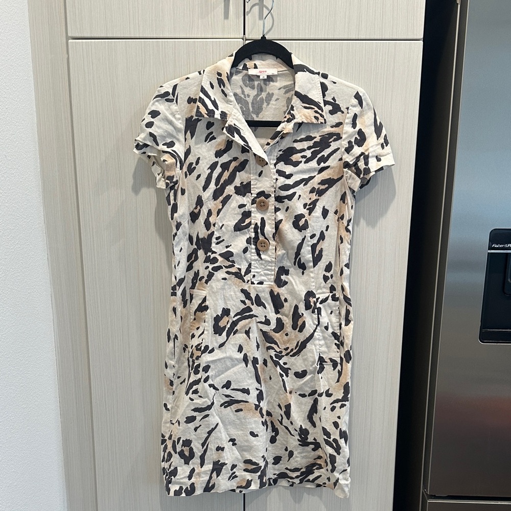 RARE VINTAGE | Leggiadro Animal Print Linen Dress